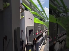 Good Condition 2013 Orange Zoomlion 43m Concrete Pump Benz Truck Feeding Height 1400mm